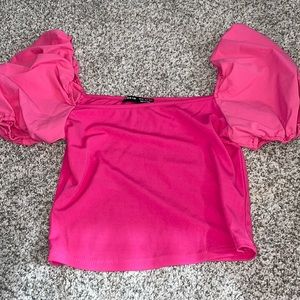 SHEIN nwot Sz xs top 2 tone pink and 2 different materials~